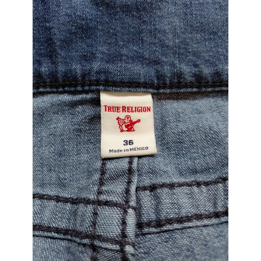 True Religion Ricky Relaxed Straight Leg Jeans Mens 36 Medium Wash Blue